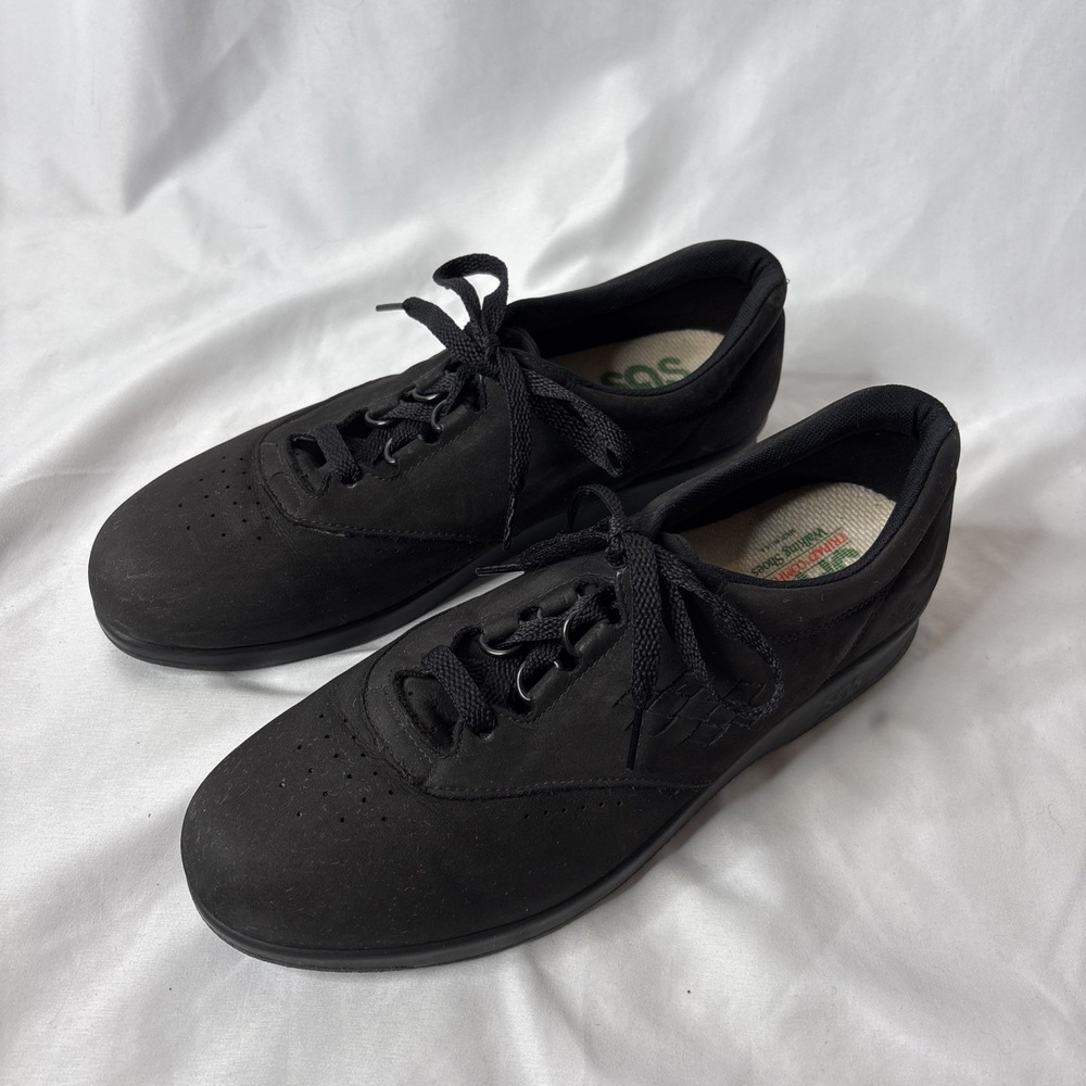 SAS Women's 9 Narrow Free Time Black Suede Comfort Walking Shoes